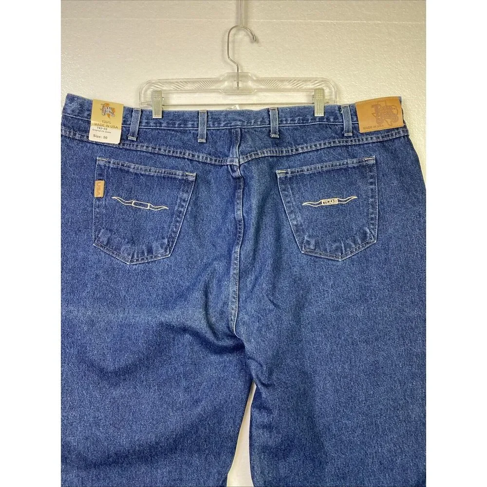 NWT Texas Jeans‎ Men 50X  — Sz 46x27 Original fit Straight leg Blue denim USA